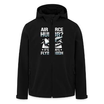 Air Force Humor It’s Always Flying High - Recycelte Männer Softshell-Jacke von Stanley/Stella - Schwarz - Vorne - AI Model Male 185 light (185cm)
