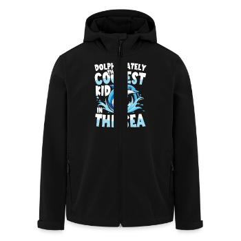 Dolphin-ately The Coolest Kid In The Sea - Recycelte Männer Softshell-Jacke von Stanley/Stella - Schwarz - Vorne - AI Model Male 185 light (185cm)