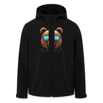 Papa Bear Vater Vatertag Geburt Familie Lustig - Recycelte Männer Softshell-Jacke von Stanley/Stella - Schwarz - Vorne - AI Model Male 185 light (185cm)