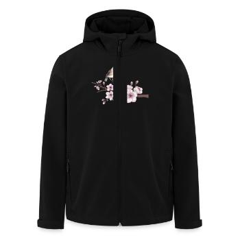 Kirschblüte Vogel illustration cerisier oiseau en fleur - Veste softshell homme en polyester recyclé Stanley/Stella - noir - Devant - AI Model Male 185 light (185cm)