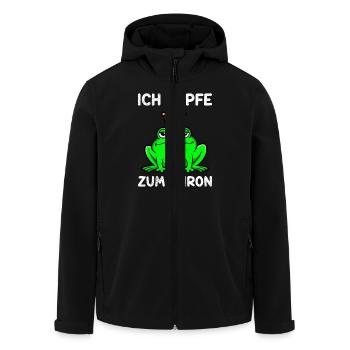 Karneval Frosch ICH HÜPFE ZUM THRON Lustiges - Recycelte Männer Softshell-Jacke von Stanley/Stella - Schwarz - Vorne - AI Model Male 185 light (185cm)