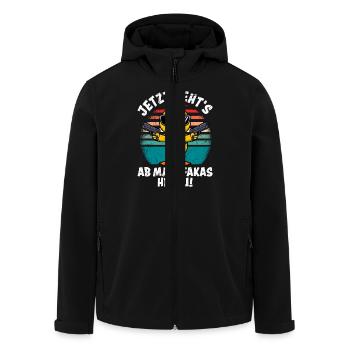 Entenkostüm JETZT GEHT'S AB MADAFAKAS HELAU! - Recycelte Männer Softshell-Jacke von Stanley/Stella - Schwarz - Vorne - AI Model Male 185 light (185cm)