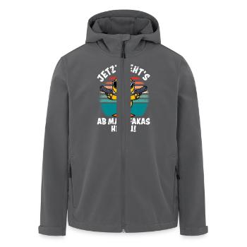 Entenkostüm JETZT GEHT'S AB MADAFAKAS HELAU! - Recycelte Männer Softshell-Jacke von Stanley/Stella - Anthrazit - Vorne - AI Model Male 185 light (185cm)