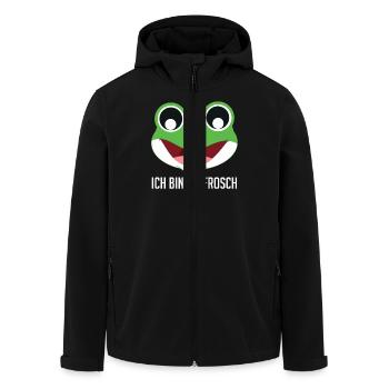 Froschkostüm ICH BIN EIN FROSCH Karneval - Recycelte Männer Softshell-Jacke von Stanley/Stella - Schwarz - Vorne - AI Model Male 185 light (185cm)