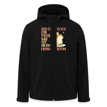 Karneval Frösche BIN EIGENTLICH EIN PRINZ FROSCH - Recycelte Männer Softshell-Jacke von Stanley/Stella - Schwarz - Vorne - AI Model Male 185 light (185cm)