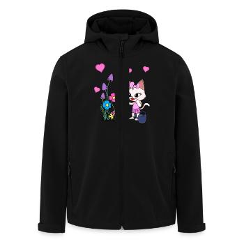Nature Jardin Chat Été Chats Enfants - Veste softshell homme en polyester recyclé Stanley/Stella - noir - Devant - AI Model Male 185 light (185cm)