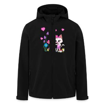 Cat Artist Colorful Nature Children Child Cats - Men’s Recycled Softshell Jacket by Stanley/Stella - black - Front - AI Model Male 185 light (185cm)