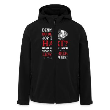 Lkw Fahrer Kraftfahrer LKW-Fahrer - Recycelte Männer Softshell-Jacke von Stanley/Stella - Schwarz - Vorne - AI Model Male 185 light (185cm)