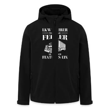 Lkw Fahrer Kraftfahrer LKW-Fahrer - Recycelte Männer Softshell-Jacke von Stanley/Stella - Schwarz - Vorne - AI Model Male 185 light (185cm)