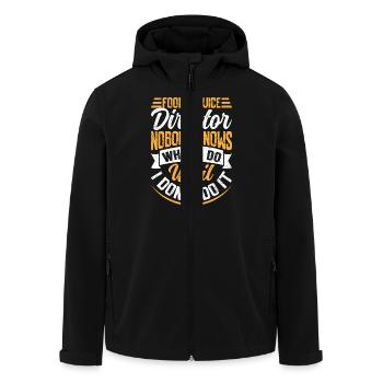 Food Service Director Funny Design - Men’s Recycled Softshell Jacket by Stanley/Stella - black - Front - AI Model Male 185 light (185cm)