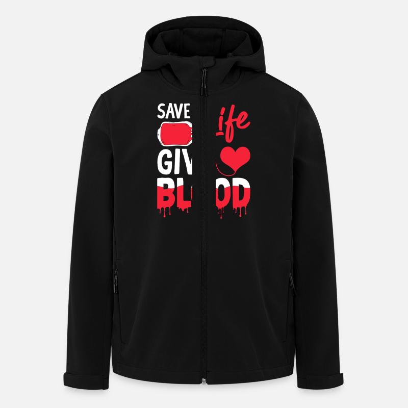 Blood donation saves lives - Men’s Recycled Softshell Jacket by Stanley/Stella - black