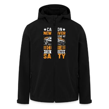 Attention: new drivers, stay safely at home - Men’s Recycled Softshell Jacket by Stanley/Stella - black - Front - AI Model Male 185 light (185cm)