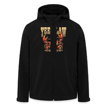 Yee-Claw Cowboy Crab Funny Design - Men’s Recycled Softshell Jacket by Stanley/Stella - black - Front - AI Model Male 185 light (185cm)