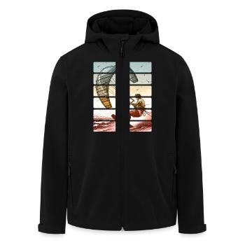 Kitesurfen Kitesurfer Kiteboard - Recycelte Männer Softshell-Jacke von Stanley/Stella - Schwarz - Vorne - AI Model Male 185 light (185cm)