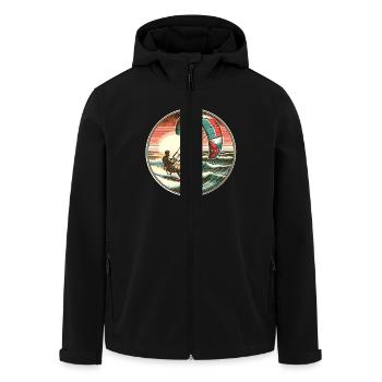 Kitesurfen Kitesurfer Kiteboard - Recycelte Männer Softshell-Jacke von Stanley/Stella - Schwarz - Vorne - AI Model Male 185 light (185cm)