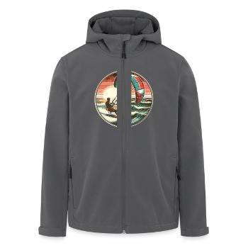 Kitesurfen Kitesurfer Kiteboard - Recycelte Männer Softshell-Jacke von Stanley/Stella - Anthrazit - Vorne - AI Model Male 185 light (185cm)
