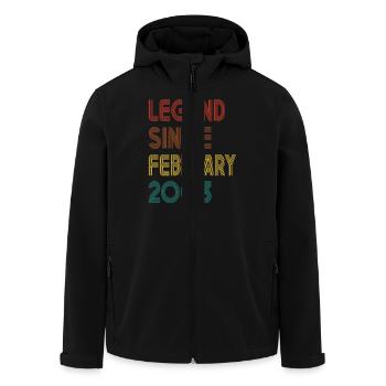 Legend Since February 2003 Men Women Vintage 2003 - Men’s Recycled Softshell Jacket by Stanley/Stella - black - Front - AI Model Male 185 light (185cm)