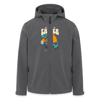 Lapin de Pâques chevauchant un dinosaure avec un œuf de Pâques - Veste softshell homme en polyester recyclé Stanley/Stella - charbon - Devant - AI Model Male 185 light (185cm)