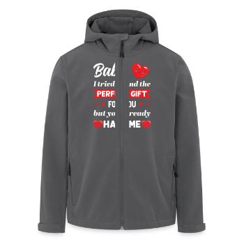 Bébé cadeau parfait pour vous Cadeau Saint-Valentin - Veste softshell homme en polyester recyclé Stanley/Stella - charbon - Devant - AI Model Male 185 light (185cm)