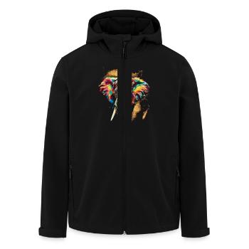 Afrique Éléphant Safari Jungle Art - Veste softshell homme en polyester recyclé Stanley/Stella - noir - Devant - AI Model Male 185 light (185cm)