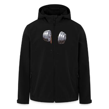 Funny ant in gym lifting weights - Men’s Recycled Softshell Jacket by Stanley/Stella - black - Front - AI Model Male 185 light (185cm)