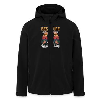 Muttertag Für Deine Frau Feiern - Recycelte Männer Softshell-Jacke von Stanley/Stella - Schwarz - Vorne - AI Model Male 185 light (185cm)