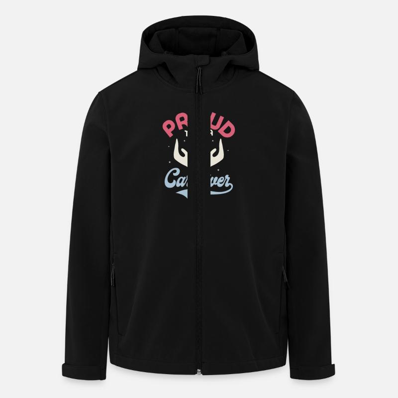 Fier d’être un aidant - Veste softshell homme en polyester recyclé Stanley/Stella - noir