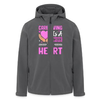 Le soin est une affaire de cœur - Veste softshell homme en polyester recyclé Stanley/Stella - charbon - Devant - AI Model Male 185 light (185cm)