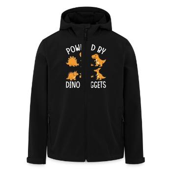 Powered by Dino Nuggets - Men’s Recycled Softshell Jacket by Stanley/Stella - black - Front - AI Model Male 185 light (185cm)