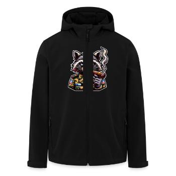Waschbär Zigarre Soldat - Recycelte Männer Softshell-Jacke von Stanley/Stella - Schwarz - Vorne - AI Model Male 185 light (185cm)