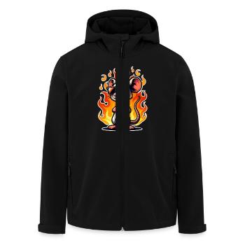 Mouse Flame - Men’s Recycled Softshell Jacket by Stanley/Stella - black - Front - AI Model Male 185 light (185cm)