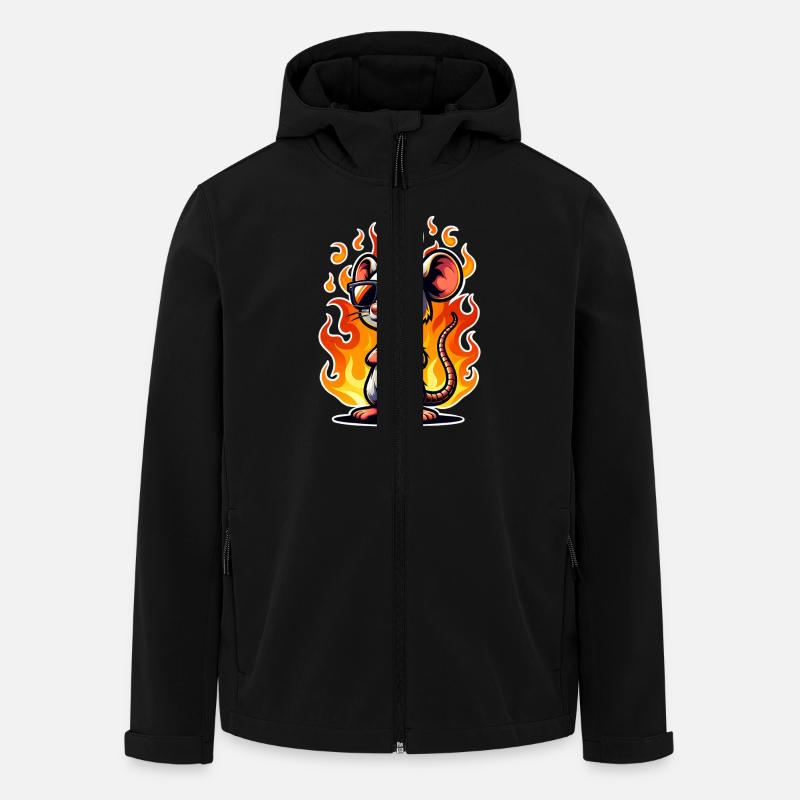 Maus Flamme - Recycelte Männer Softshell-Jacke von Stanley/Stella - Schwarz