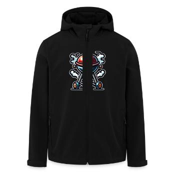 Grill - Men’s Recycled Softshell Jacket by Stanley/Stella - black - Front - AI Model Male 185 light (185cm)