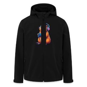 Capybara Gaming Adventure for Gamer Fans - Men’s Recycled Softshell Jacket by Stanley/Stella - black - Front - AI Model Male 185 light (185cm)