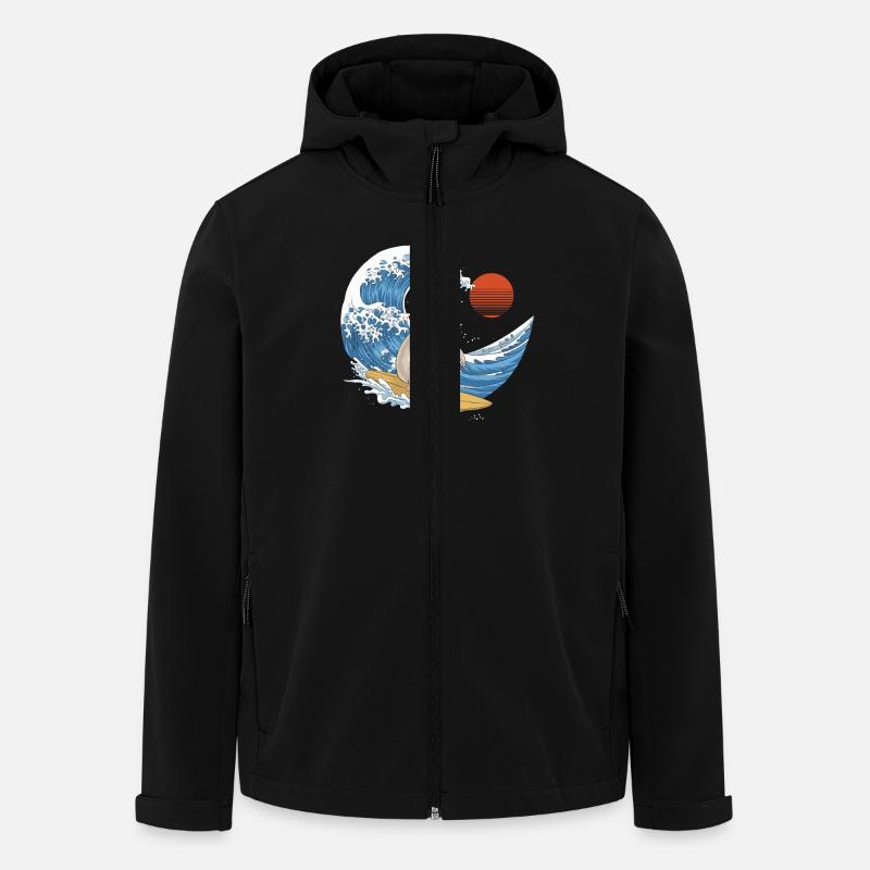 Capybara Surfen Auf Den Wellen Im Sommer - Recycelte Männer Softshell-Jacke von Stanley/Stella - Schwarz