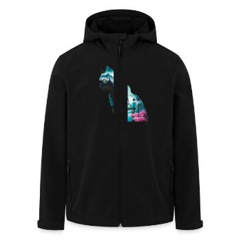Cat Paris Landscape Silhouette - Men’s Recycled Softshell Jacket by Stanley/Stella - black - Front - AI Model Male 185 light (185cm)