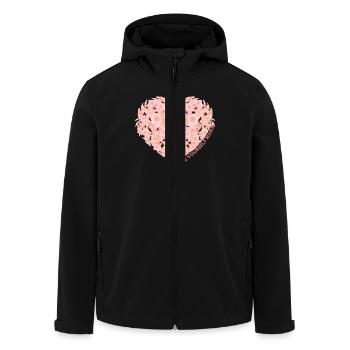 Floral heart with an inspiring message Floral - Men’s Recycled Softshell Jacket by Stanley/Stella - black - Front - AI Model Male 185 light (185cm)