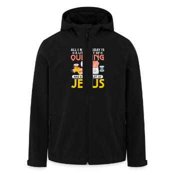 Tout ce dont j’ai besoin aujourd’hui, c’est d’un peu de courtepointe Sewin - Veste softshell homme en polyester recyclé Stanley/Stella - noir - Devant - AI Model Male 185 light (185cm)