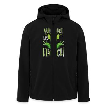 Faschingsparty VERKLEIDET ALS FROSCH Lustiges - Recycelte Männer Softshell-Jacke von Stanley/Stella - Schwarz - Vorne - AI Model Male 185 light (185cm)