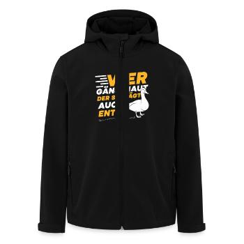 Faschingskostüm WER GÄNSEHAUT DER SCHLÄGT ENTEN - Recycelte Männer Softshell-Jacke von Stanley/Stella - Schwarz - Vorne - AI Model Male 185 light (185cm)