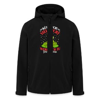 Fasching KÜSS MICH VIELLEICHT WERD ICH ZUM PRINZ - Recycelte Männer Softshell-Jacke von Stanley/Stella - Schwarz - Vorne - AI Model Male 185 light (185cm)