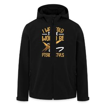 Drôle de dinosaure ptérodactyle design - Veste softshell homme en polyester recyclé Stanley/Stella - noir - Devant - AI Model Male 185 light (185cm)