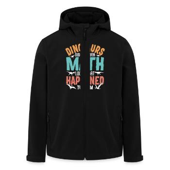 Funny Math Dinosaur Design for Teacher - Men’s Recycled Softshell Jacket by Stanley/Stella - black - Front - AI Model Male 185 light (185cm)