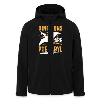 Funny Dino Pun Pterodactyl - Men’s Recycled Softshell Jacket by Stanley/Stella - black - Front - AI Model Male 185 light (185cm)