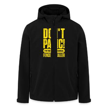 Don't Panic I'm The Professional Fence Installer - Men’s Recycled Softshell Jacket by Stanley/Stella - black - Front - AI Model Male 185 light (185cm)