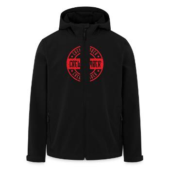 Crew Member - Men’s Recycled Softshell Jacket by Stanley/Stella - black - Front - AI Model Male 185 light (185cm)