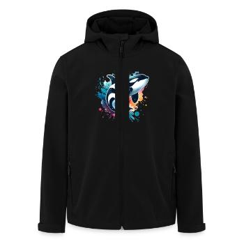 Orque Épaulard - Veste softshell homme en polyester recyclé Stanley/Stella - noir - Devant - AI Model Male 185 light (185cm)