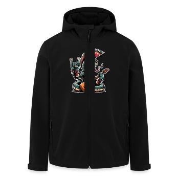 Schlange Rock and Roll Gitarrist - Recycelte Männer Softshell-Jacke von Stanley/Stella - Schwarz - Vorne - AI Model Male 185 light (185cm)