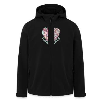 Blumenherz Retro Design Flower Retro Heart Design - Men’s Recycled Softshell Jacket by Stanley/Stella - black - Front - AI Model Male 185 light (185cm)