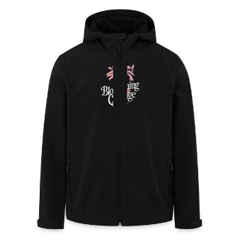 Blühender Mut Inspirierende Blume Blossoming - Recycelte Männer Softshell-Jacke von Stanley/Stella - Schwarz - Vorne - AI Model Male 185 light (185cm)